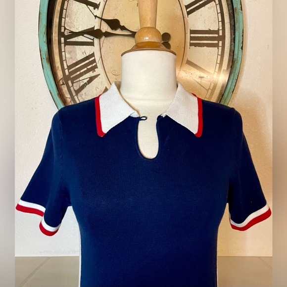 Urban Outfitters Navy Blue Dress with Red and White Trim - Picture 6 of 9